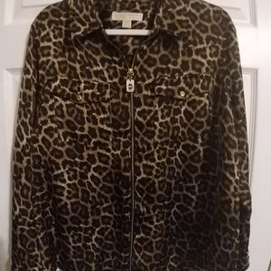 Michael Kors silky zipper shirt